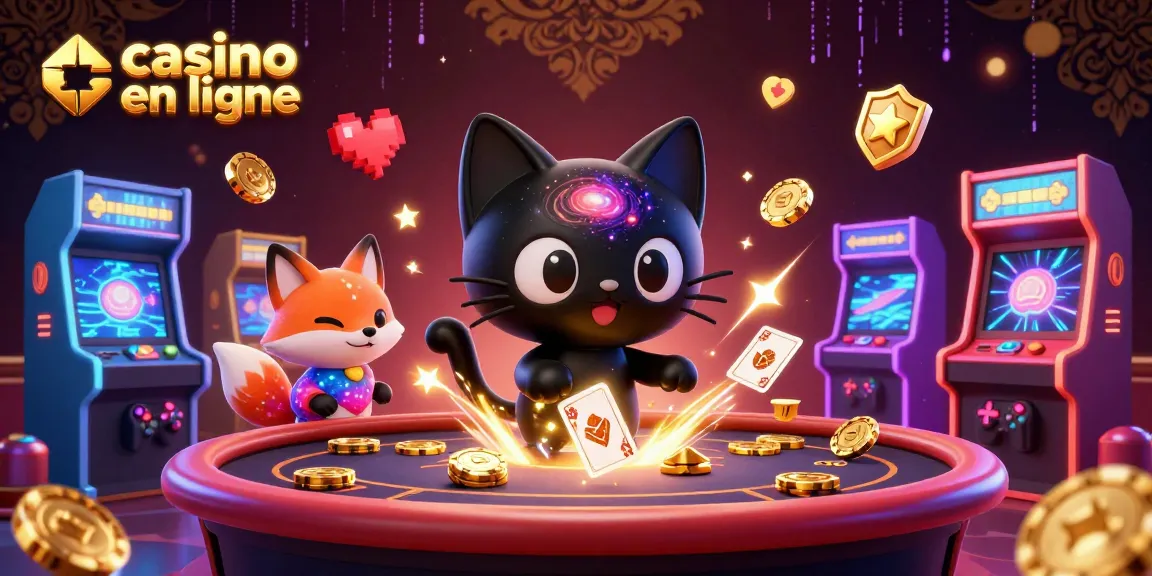 Récupérez des gains au casino en ligne avec un chat et un renard en nébuleuse dans une illustration colorée