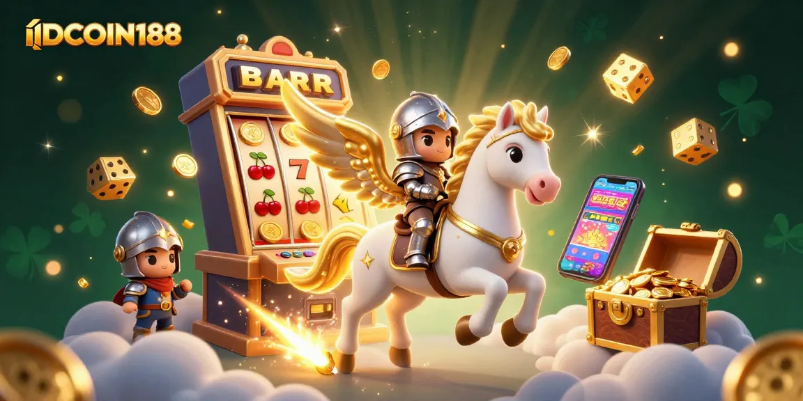Experience IDCOIN188 with a celestial theme featuring a 3D horse and jackpot elements.