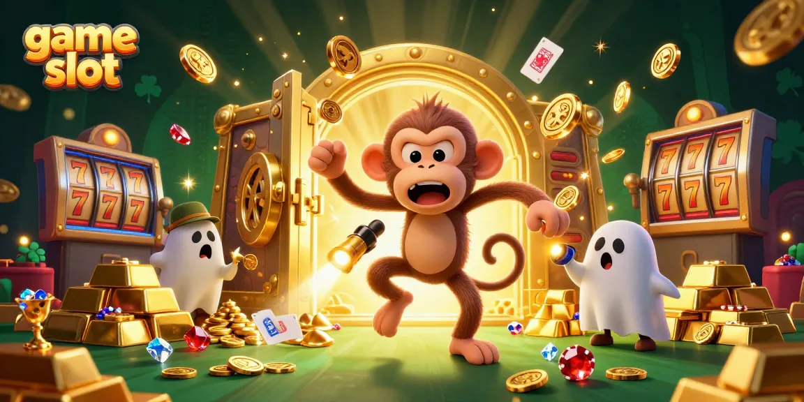 Experience the thrill of game slot as the mischievous monkey juggles treasures in a lively casino.