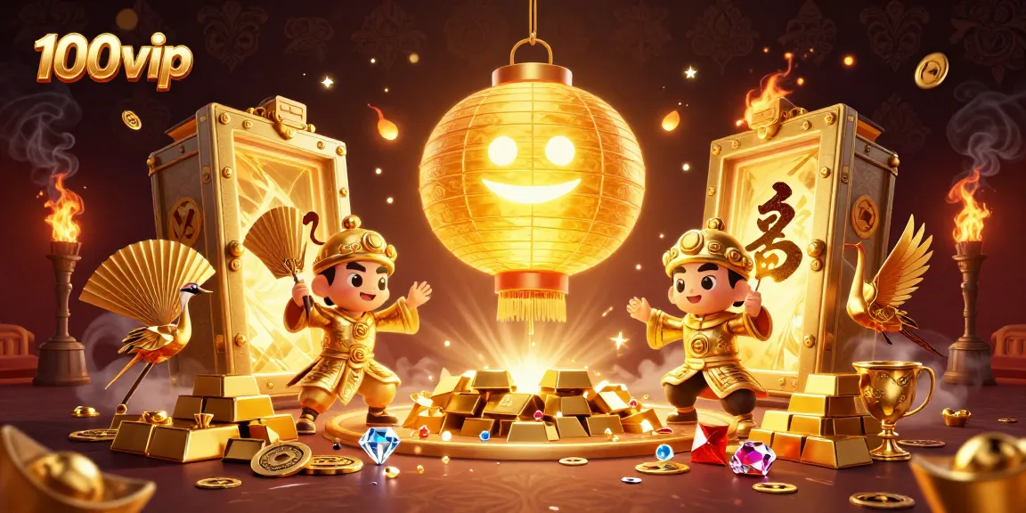 Experience thrilling gaming with 100vip in a vibrant online casino scene filled with riches.