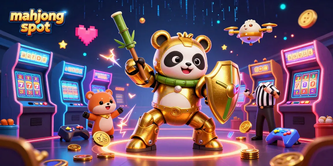 Engage with mahjong slot action in a vibrant casino arena featuring anime-style characters and gaming elements.