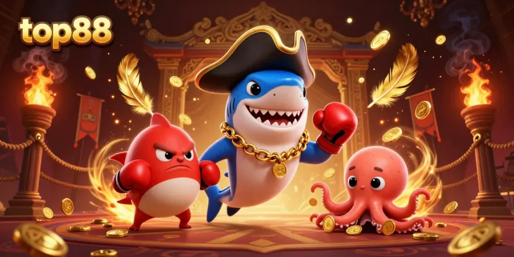 Experience exciting gameplay at top88 with unique characters in a vibrant casino setting.