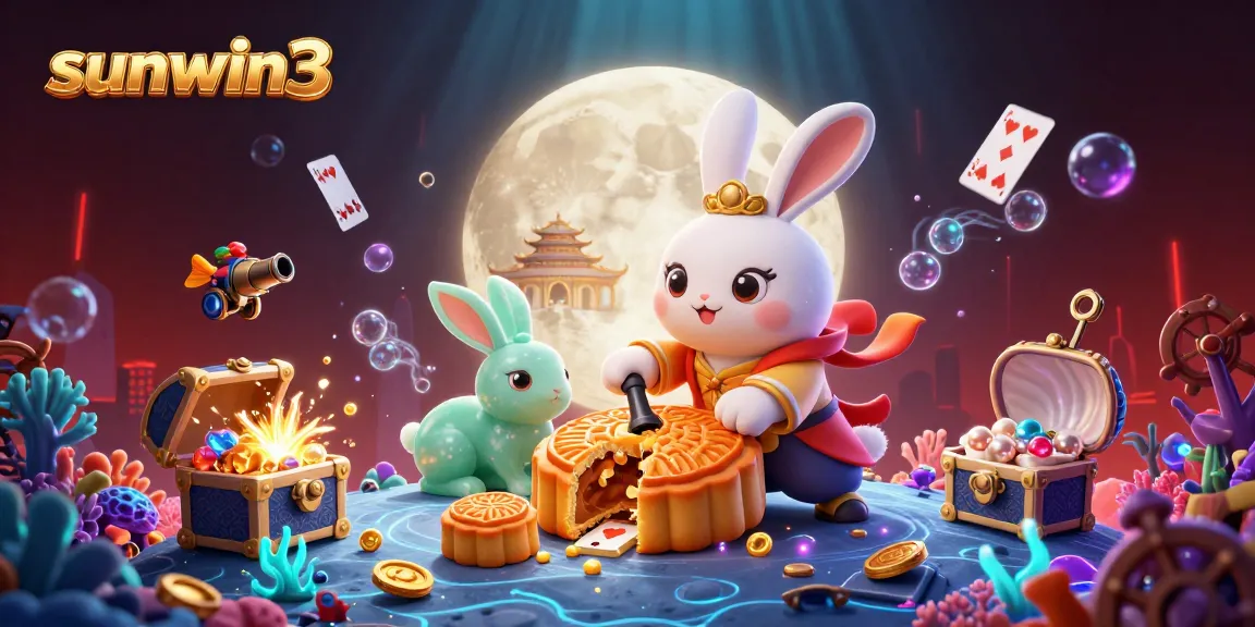 Experience high-stakes thrills with sunwin3 in this vibrant casino-themed 3D illustration featuring folklore elements.