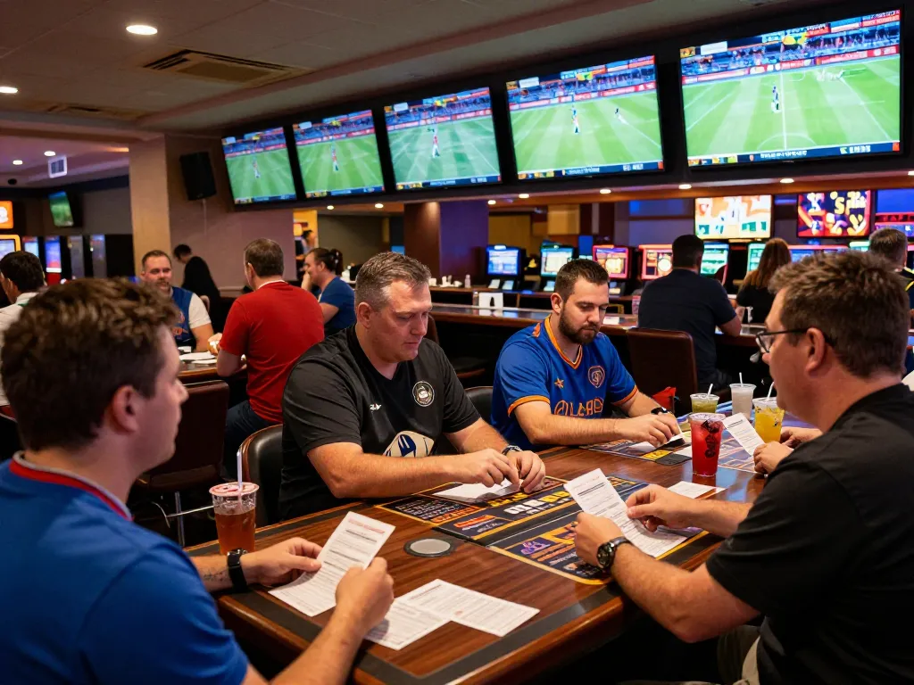 Engaging scene of sports betting excitement at keonhacai tv, with bettors actively placing wagers.