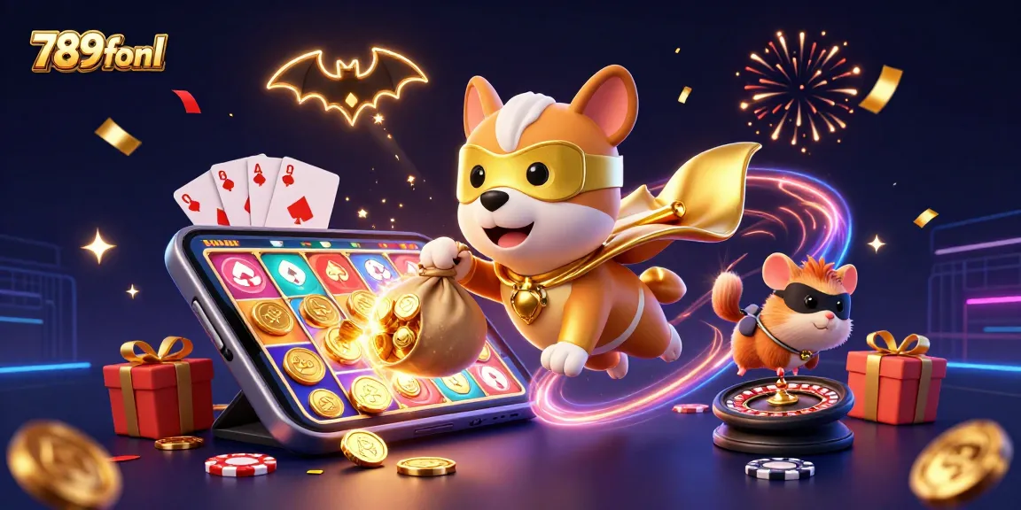 Experience fun-filled gaming excitement at 789fonl with a vibrant 3D casino scene.